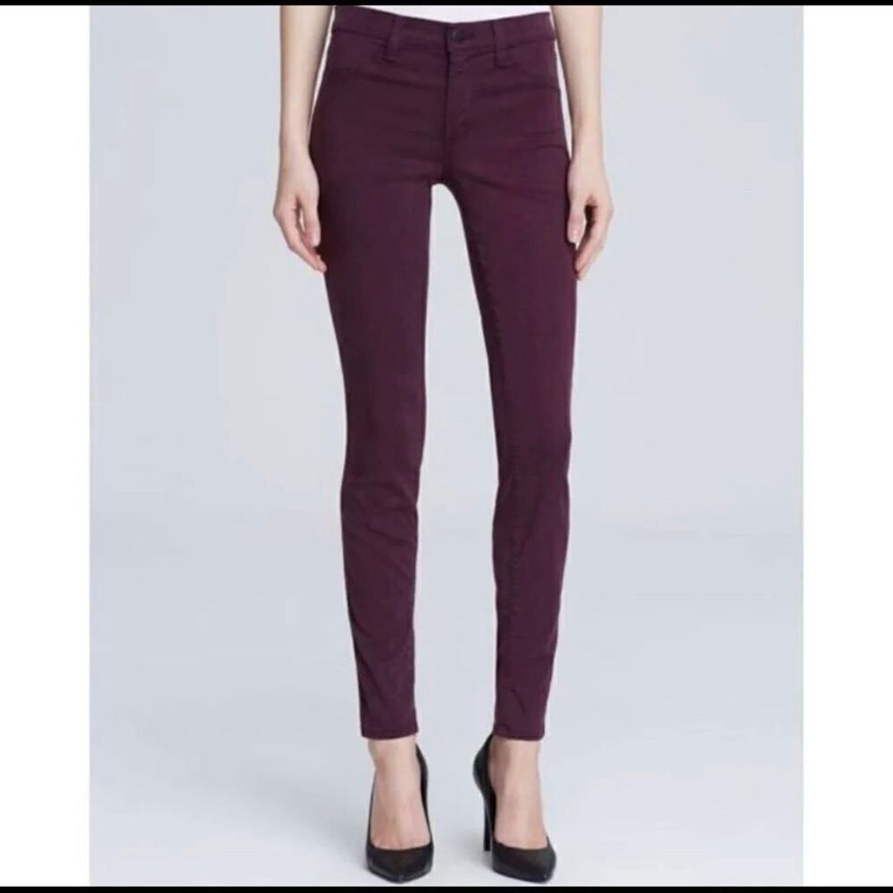 J Brand Mid Rise Super Skinny Syrah 28